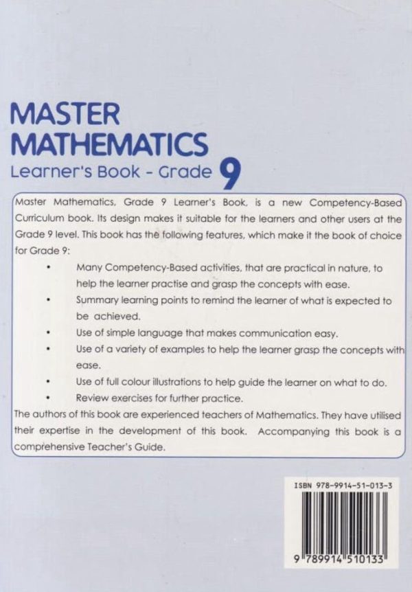 Booklyst Master Mathematics Grade 9 (Rationalised)