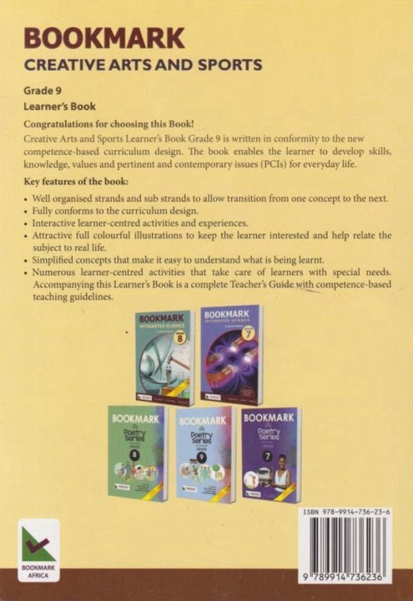 Bookmark Creative Arts & Sports Grade 9 (Rationalised)