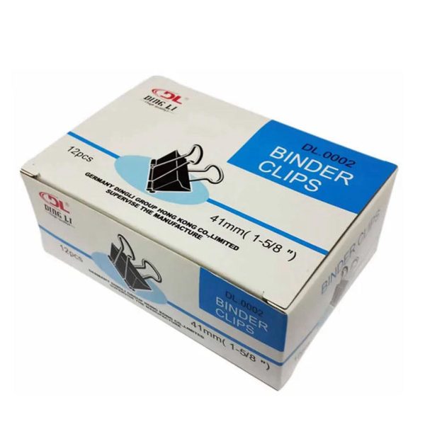 Black Binder Clips Dingli 41mm – Strong Clips for Office & School