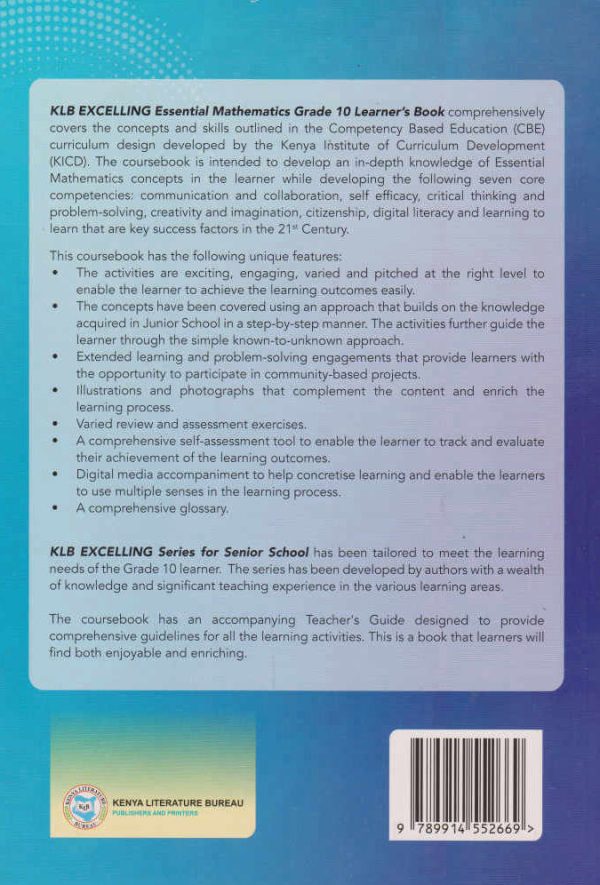 KLB Excelling Essential Mathematics Grade 10