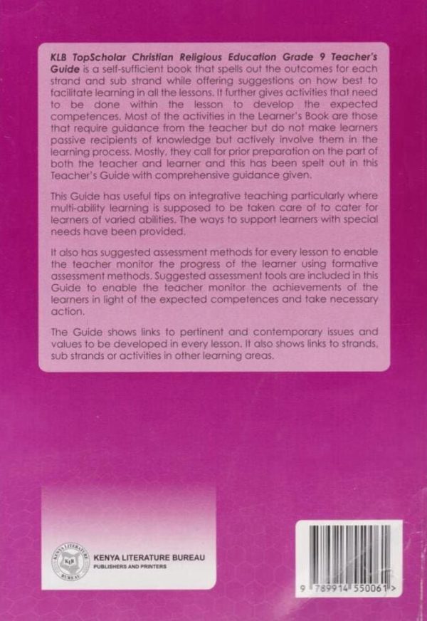 KLB Top Scholar CRE Grade 9 Teacher's Guide