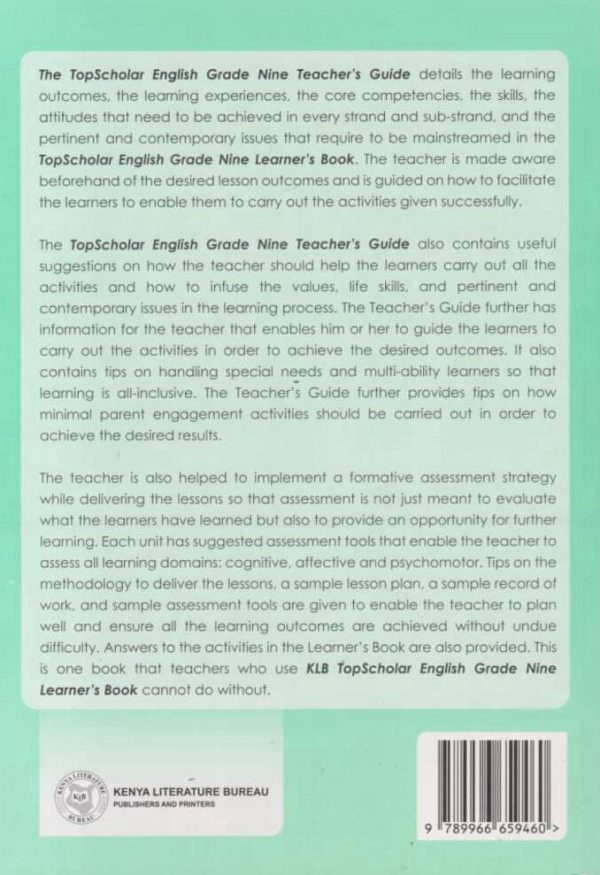 KLB Top Scholar English Grade 9 TG