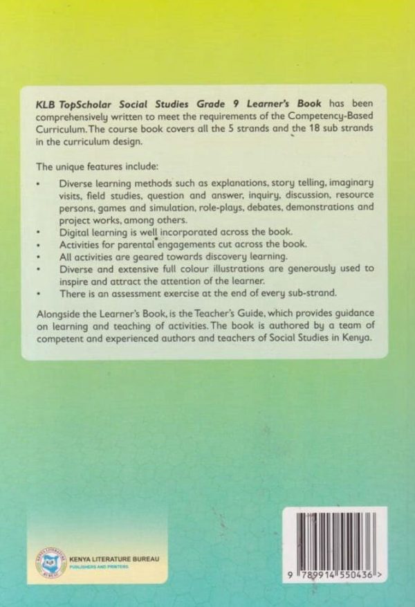 KLB Top Scholar Social Studies Grade 9 (Rationalised)