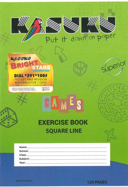 Kasuku Superior A4 120pg Exercise Book – Square Ruled