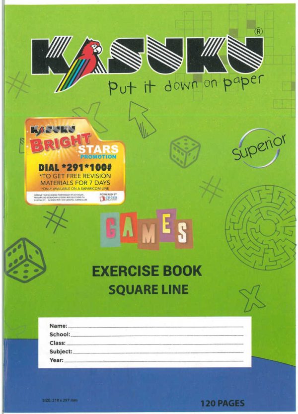 Kasuku Superior A4 120pg Exercise Book – Square Ruled