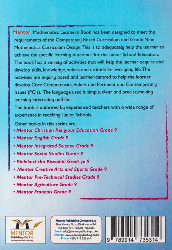 Mentor Mathematics Grade 9 (Rationalised)