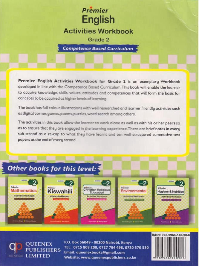Queenex Premier English Activity Workbook Grade 2