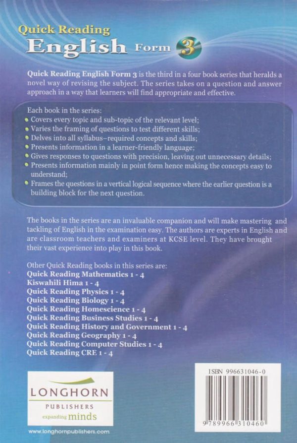 Quick Reading English Form 3 (Longhorn)