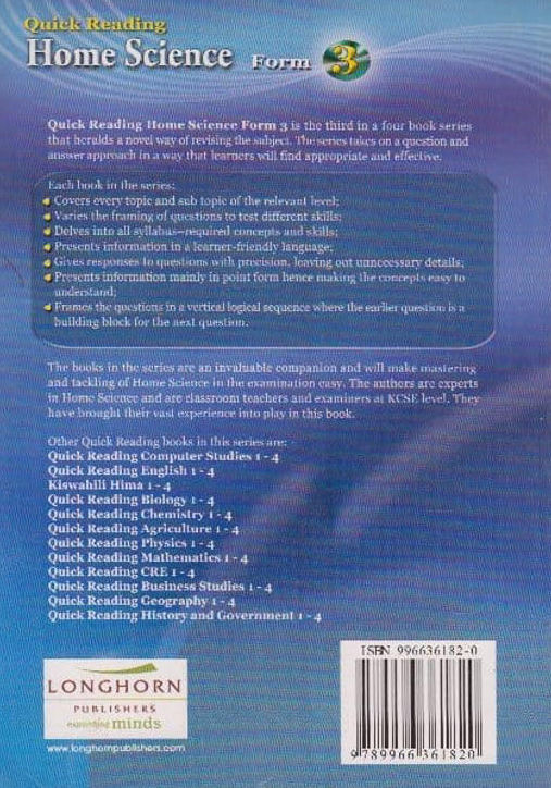 Quick Reading Home Science Form 3 - Questions & Answers