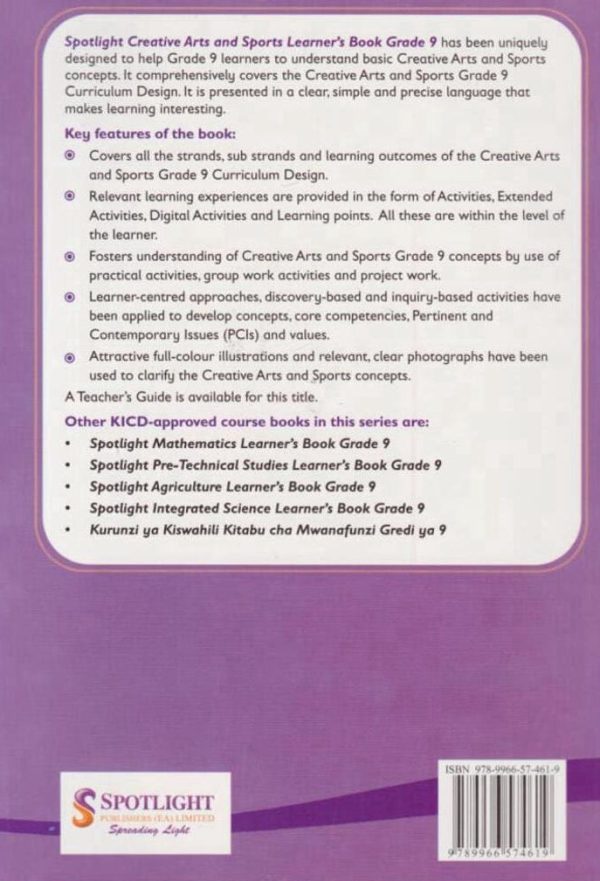 Spotlight Creative Arts & Sports Grade 9 (Rationalised)