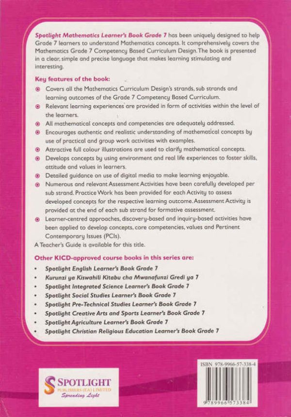 Spotlight Mathematics Grade 7 (Rationalised)