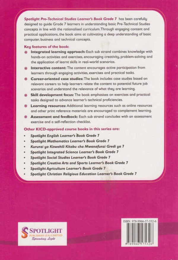 Spotlight Pre-Technical Grade 7 (Rationalised)