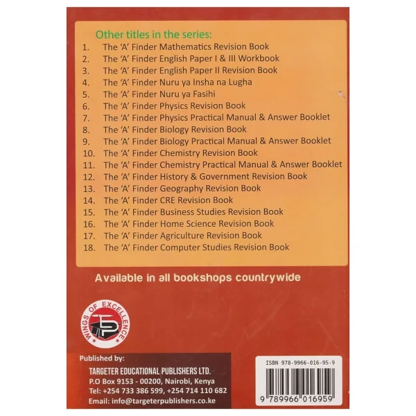 A Finder French Revision Book KCSE French Revision Targeter Series cover – Kenya secondary school French exam revision guide