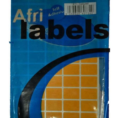 Afri Self-Adhesive Coloured Labels - K11 Orange