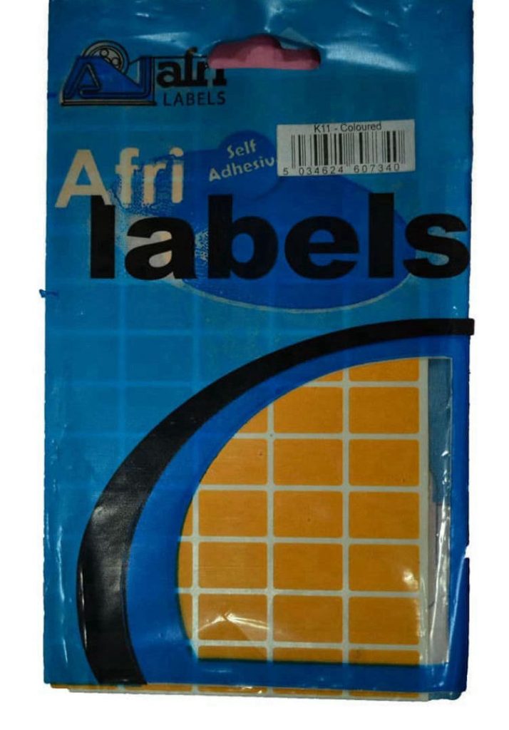 Afri Labels K11 Orange Self-Adhesive Coloured Labels