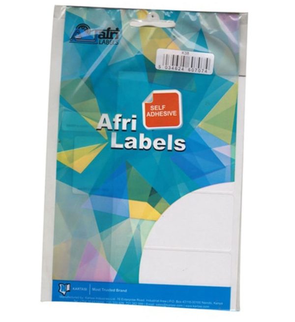 Afri Self-Adhesive White Labels - K38