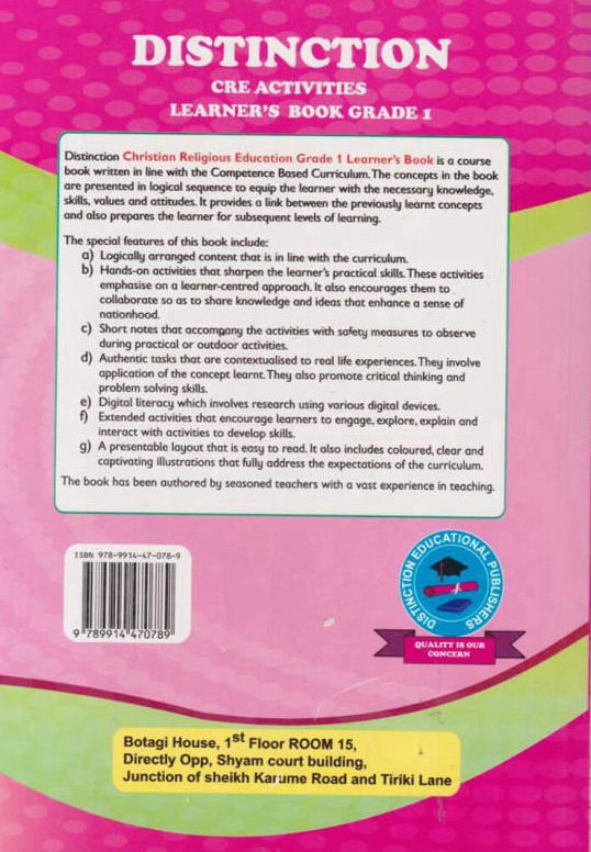 Distinction CRE Activities Grade 1 (Rationalised)