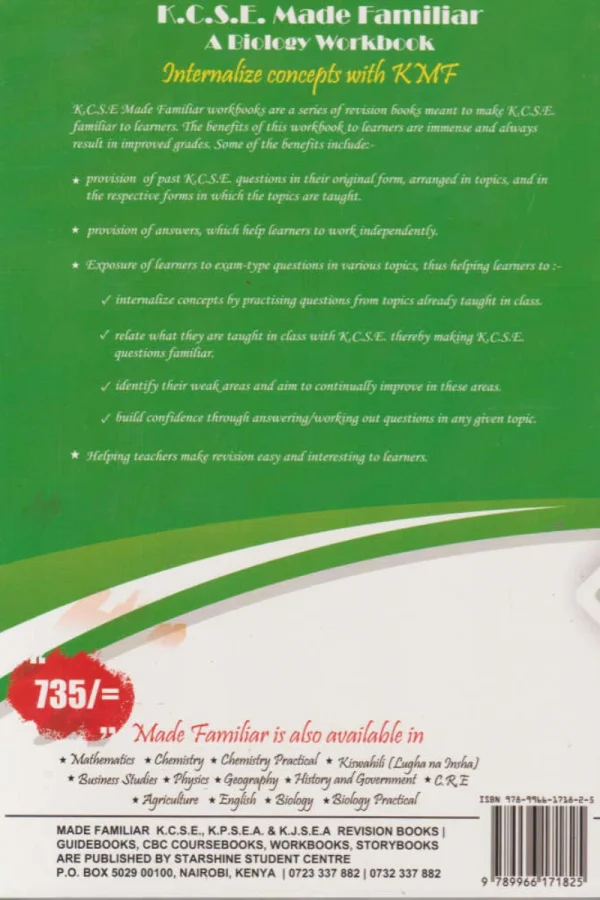 KCSE Made Familiar: Biology Workbook (2026 Edition)
