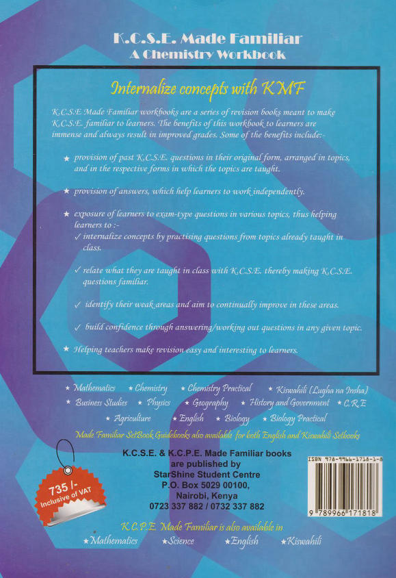 KCSE Made Familiar Chemistry Workbook - 2025 Edition