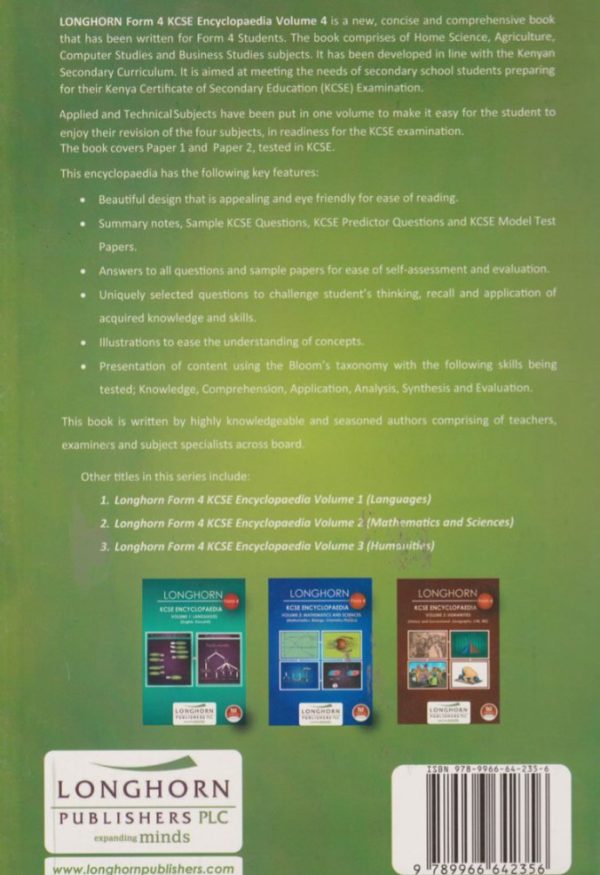 Longhorn KCSE Encyclopaedia Form 4 Vol 4 Applied