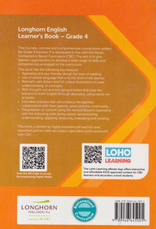 Longhorn English Grade 4 (Rationalised)