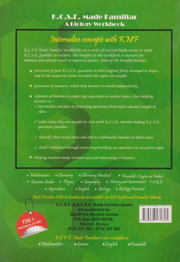 KCSE Made Familiar Biology Workbook - 2025 Ed.