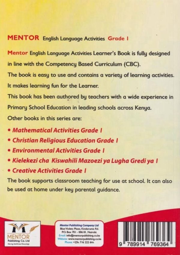 Mentor English Language Activities Grade 1 (Rationalised)