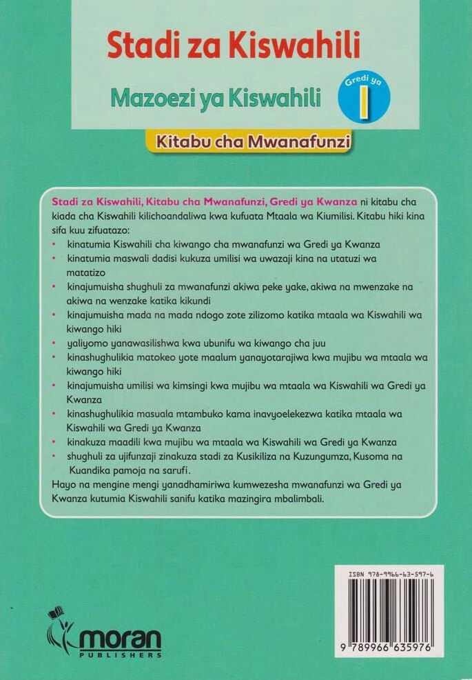 Moran Stadi za Kiswahili Grade 1 (Rationalised)