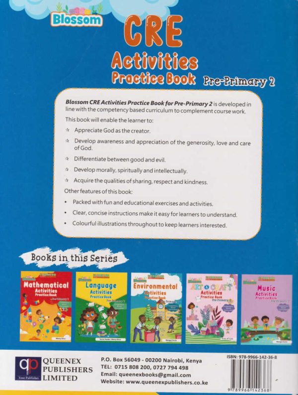 Queenex Blossom CRE Activities Practice Book Pre-Primary 2