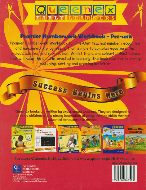 Queenex Premier Numberwork Workbook Pre-Unit