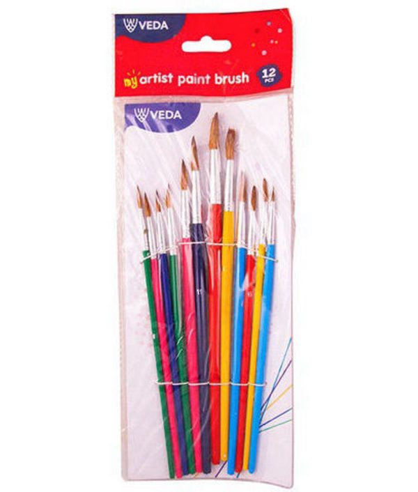 Veda Painting Brush 12 pieces (Round Tip)