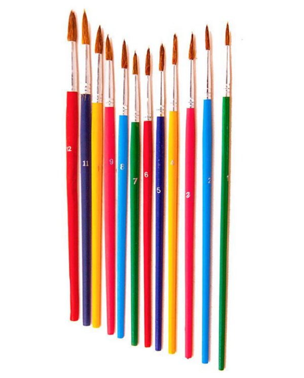 Veda Painting Brush 12 pieces (Round Tip)
