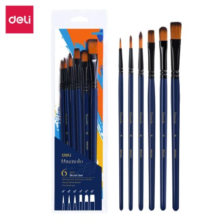 Deli Finenolo Paint Brush Set – 6 Pieces EC277