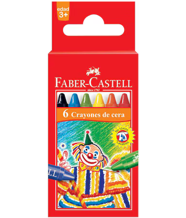 Faber-Castell Regular Wax Crayons (6‑Colour) 120006