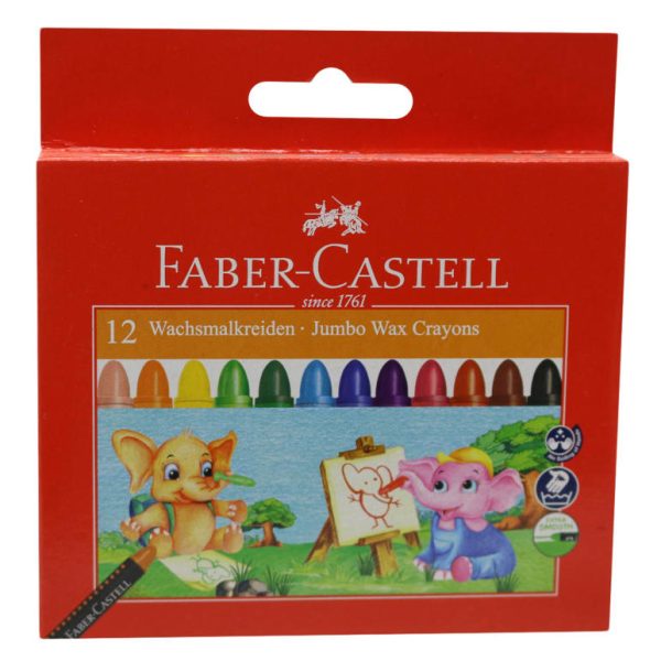 Faber Castell 12‑Colour Jumbo Wax Crayons 120040