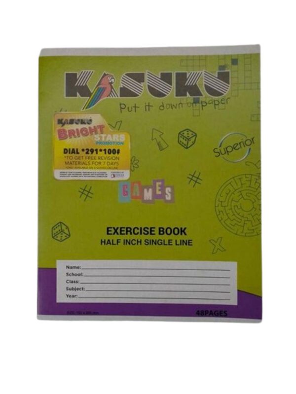 Kasuku A5 48pg Exercise Book – ½" Single Line (Superior)