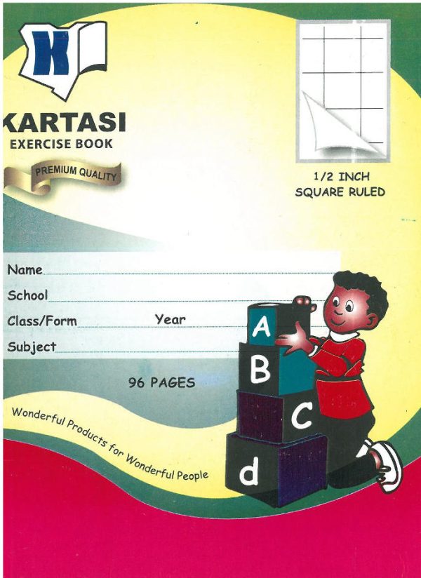 Kartasi A5 96pg ½" Square Ruled Exercise Book