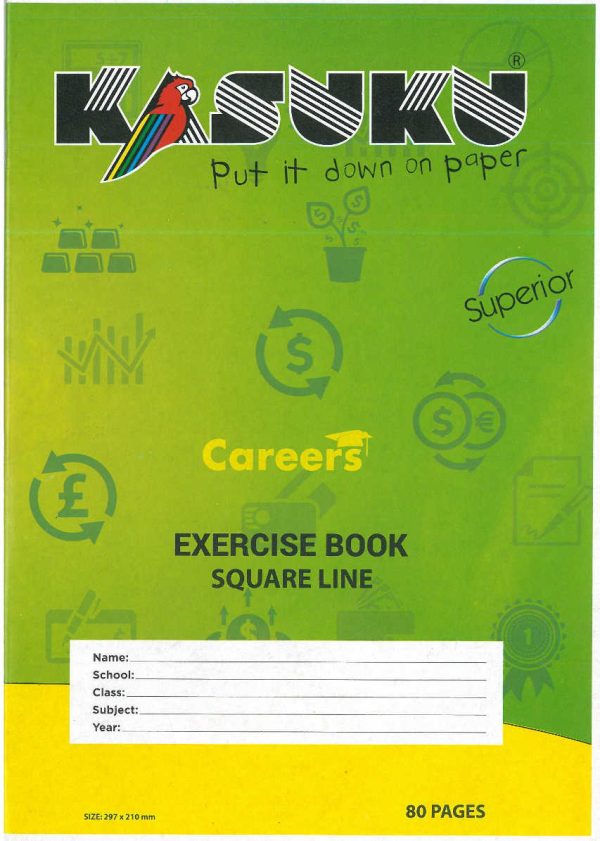Kasuku Superior A4 80pg Exercise Book – Square Ruled