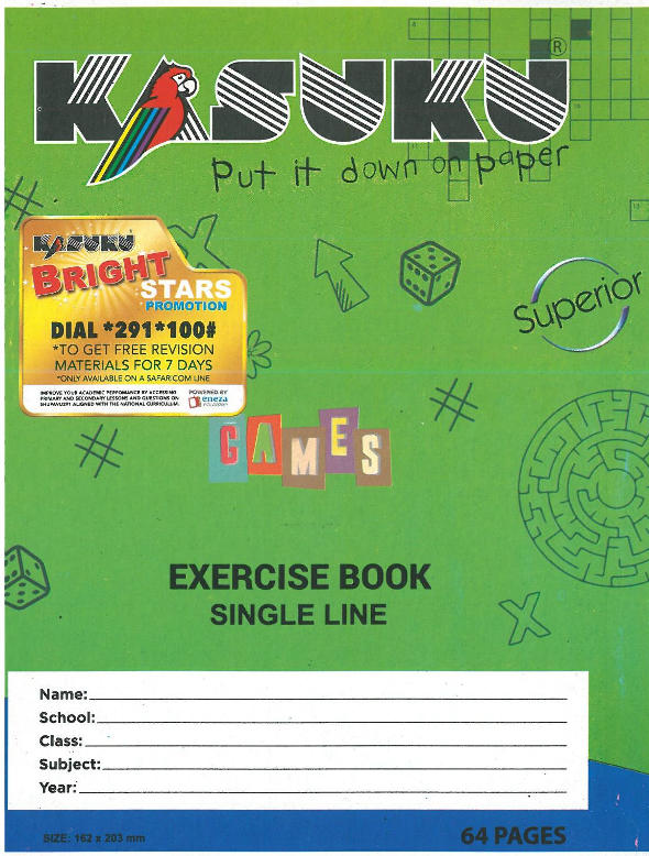 Kasuku Superior A5 64pg Exercise Book – Single Line