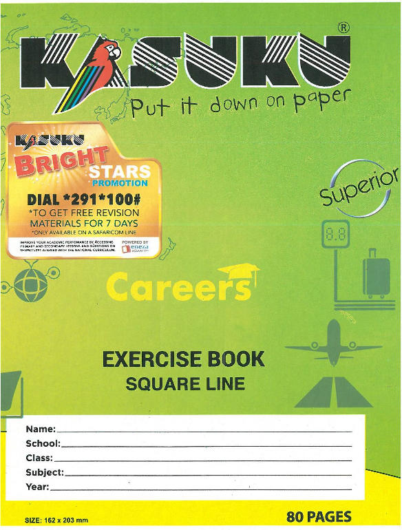 Kasuku Superior A5 80pg Exercise Book – Square Ruled