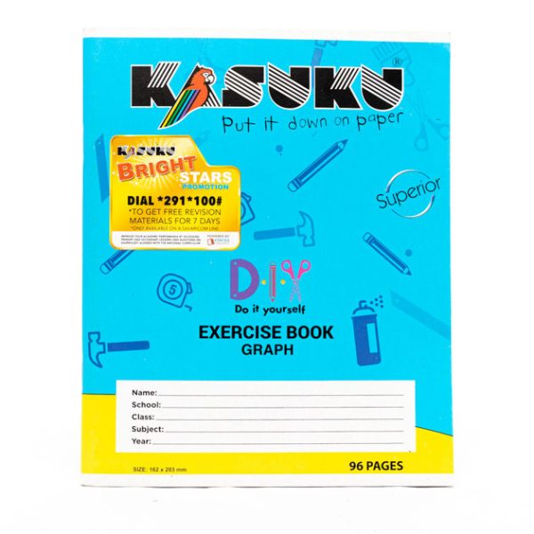 Kasuku Sup. A5 96pg Exercise Book – Graph Ruled