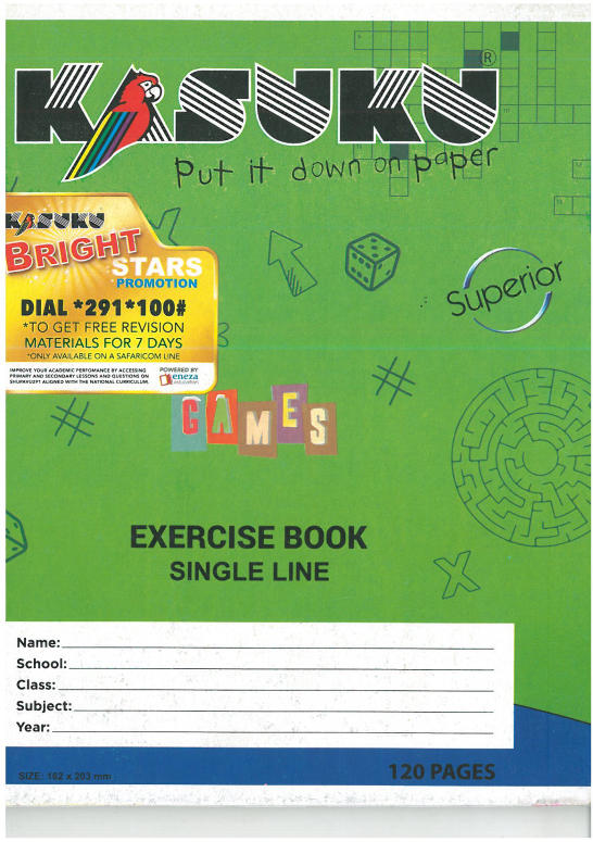 Kasuku Superior A5 120pg Exercise Book – Single Line