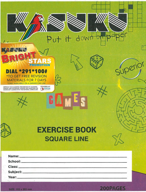 Kasuku A5 200pg Exercise Book – Square Ruled