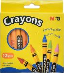 M&G AGMX4225 12 Colours Non-Toxic Wax Crayons