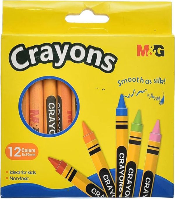 M&G AGMX4225 12 Colours Non-Toxic Wax Crayons