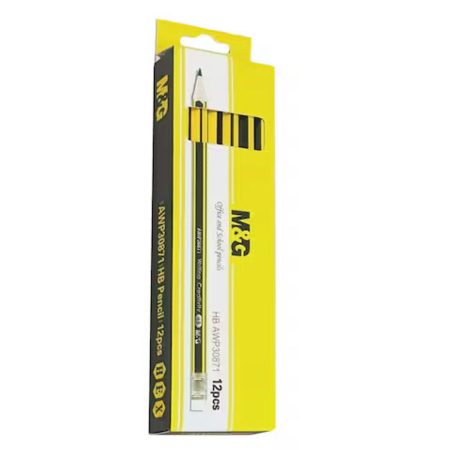 M&G HB Pencils – Yellow & Black 12pcs Pack (AWP30871)