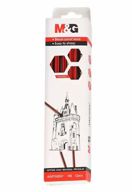 M&G HB Pencils with No Eraser – 12pcs Pack (AWP30897)