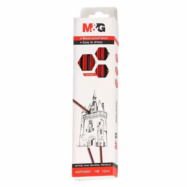 M&G HB Pencils with No Eraser – 12pcs Pack (AWP30897)