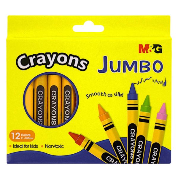 M&G 12-Colour Jumbo Wax Crayons AGMX4224