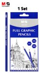 M&G Full Graphic Pencil Set – 2H to 14B (AWP357G5)